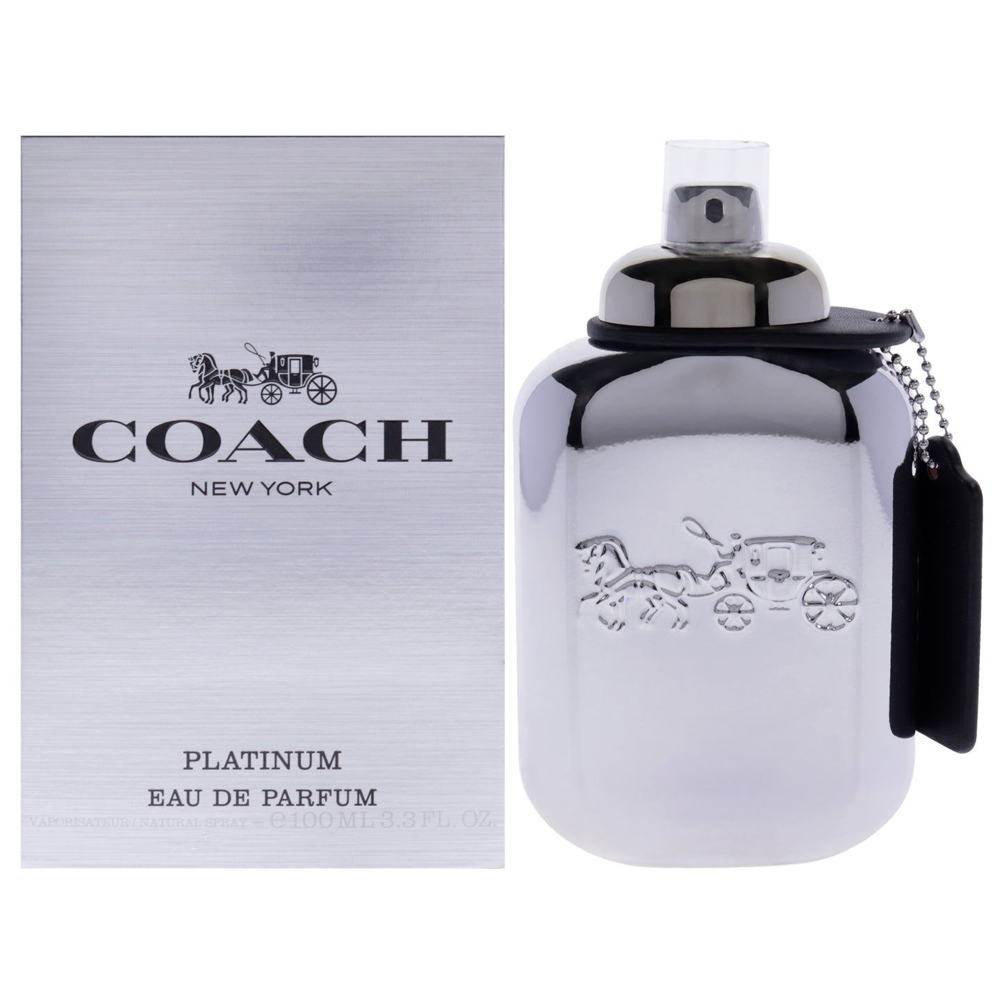 Coach New York Platinum Men Perfume Bottle & Packaging