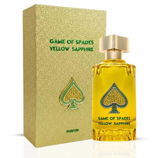 Game Of Spades Yellow Sapphire Unisex Perfume Bottle & Packaging