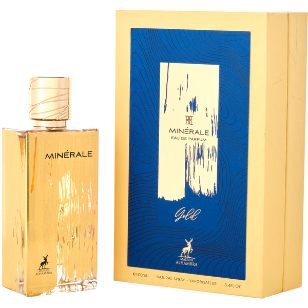 Maison Alhambra Minerale Gold Unisex Perfume Bottle & Packaging