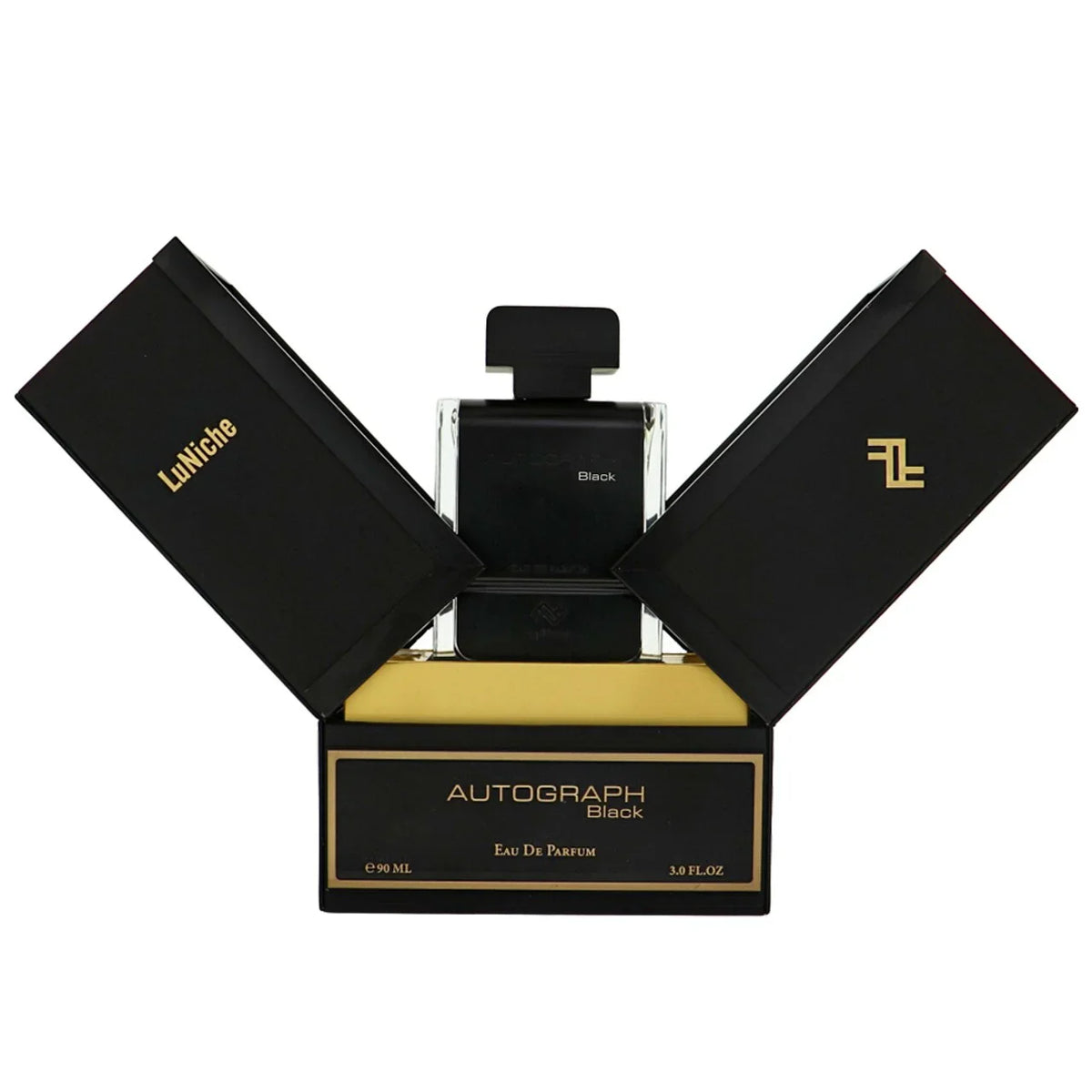 Luniche Autograph Black Unisex Perfume Bottle & Packaging
