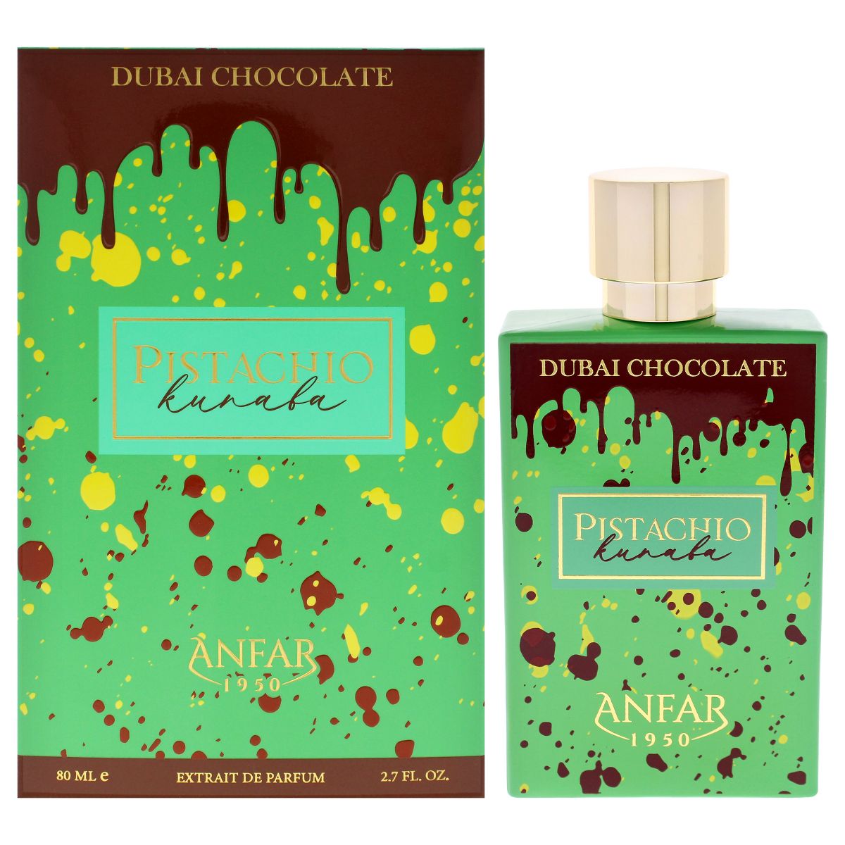Anfar Pistachio Kunafa Unisex Perfume Bottle & Packaging