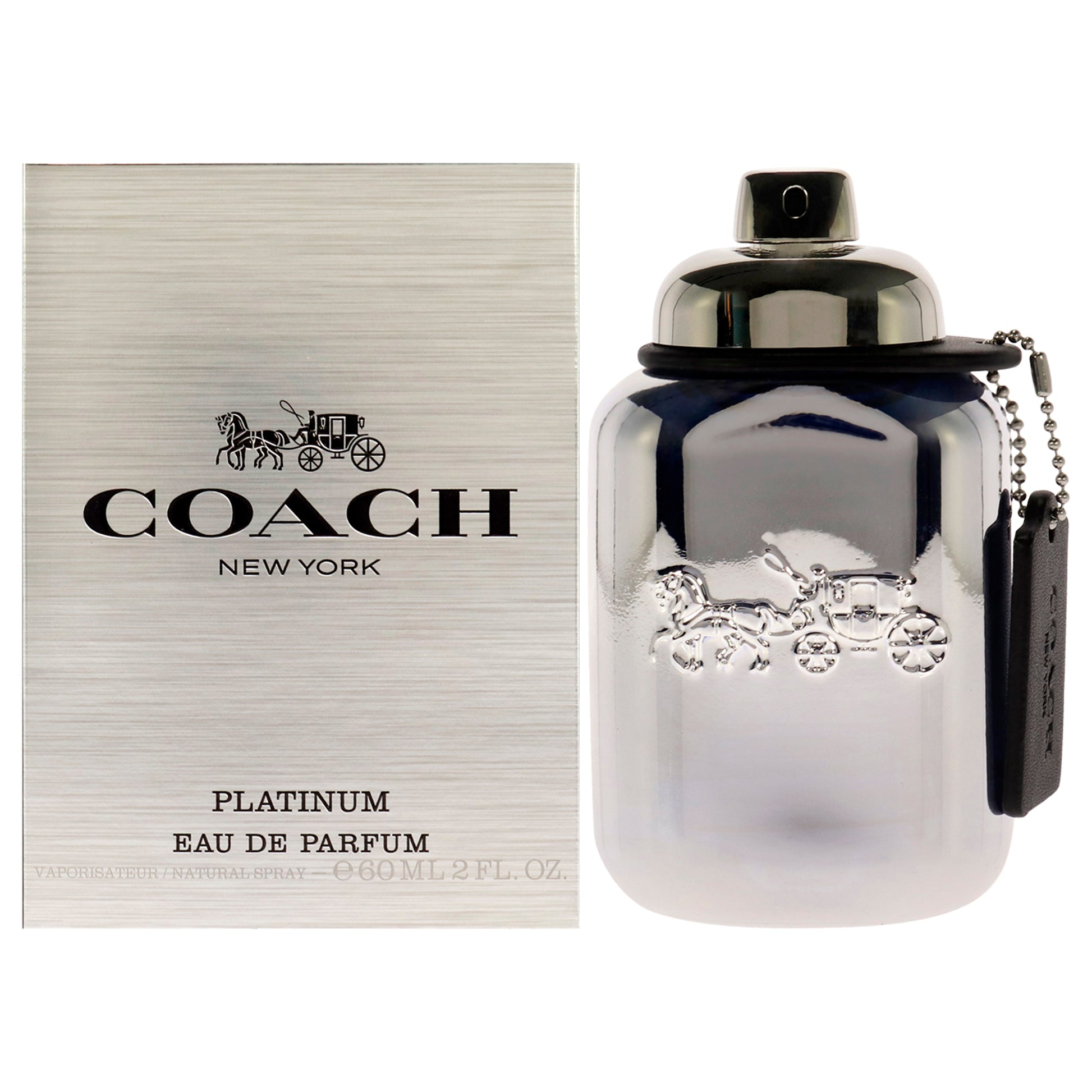 Coach New York Platinum Men Perfume Bottle & Packaging