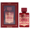 Lattafa Badee Al Oud Oud For Sublime Red Men Perfume Bottle & Packaging