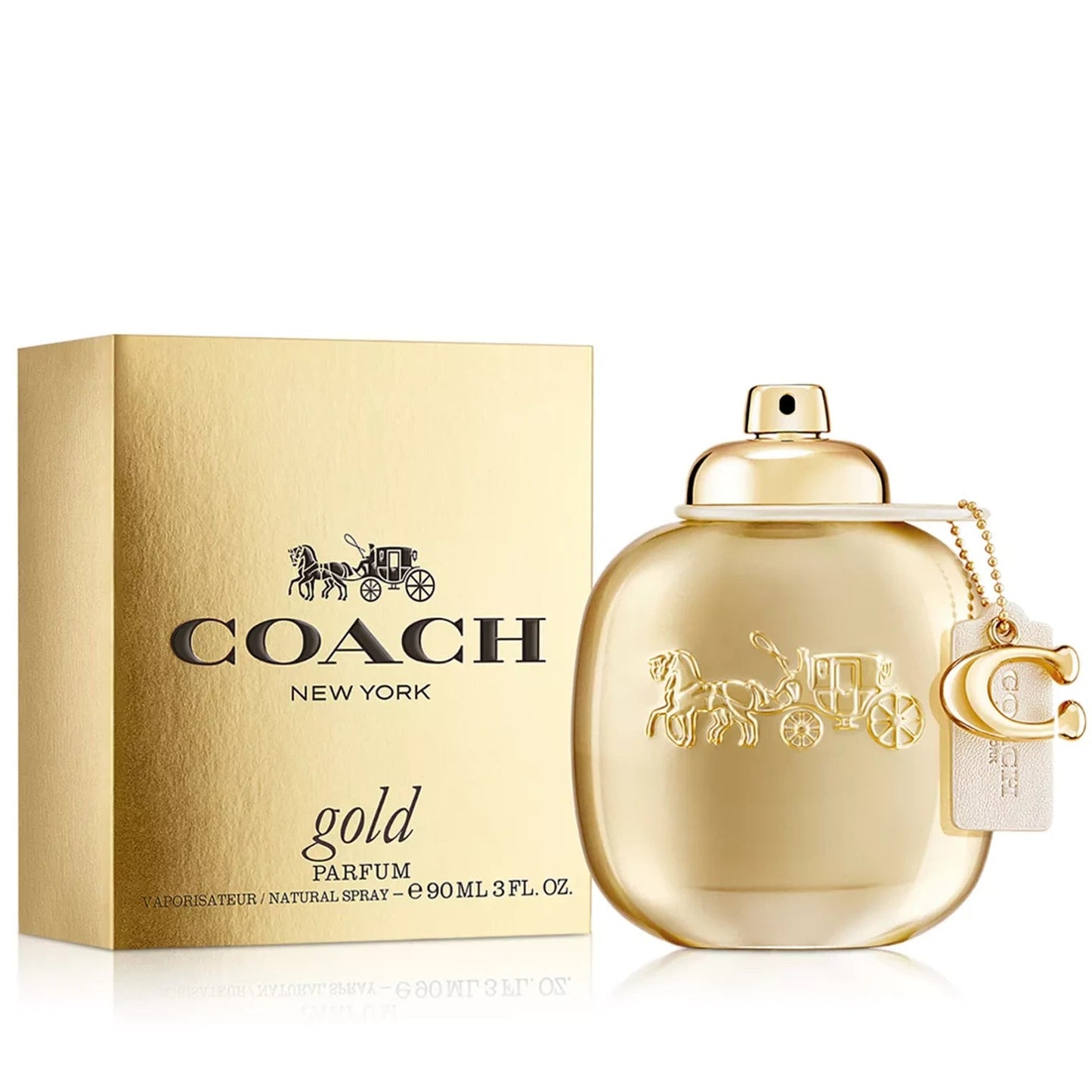 Coach New York Gold Women Perfume Bottle & Packaging