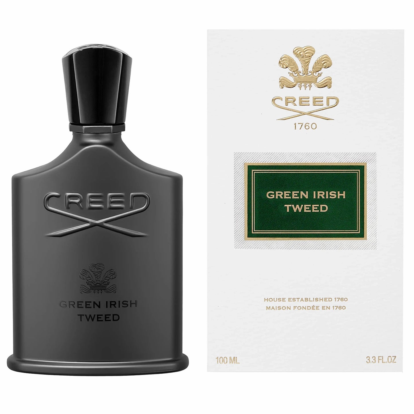 Creed Green Irish Tweed Men Perfume Bottle & Packaging