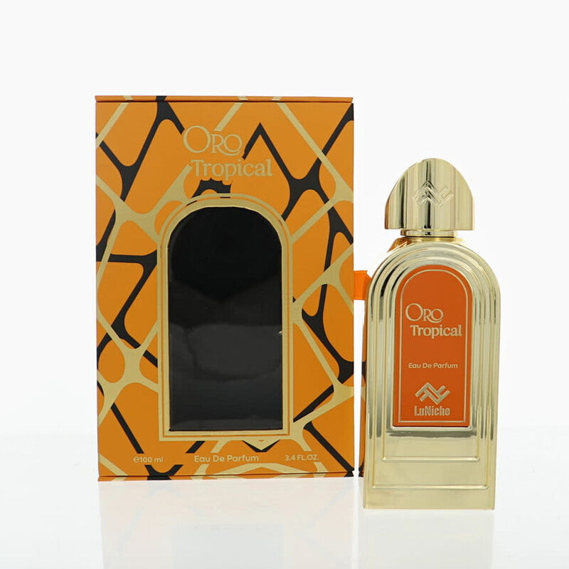 Luniche Oro Tropical Unisex Perfume Bottle & Packaging