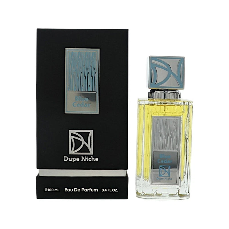 Dupe Niche Blue Cedar Smells Like Chanel Bleu Unisex Perfume Bottle & Packaging